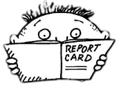 Woried boy with report card
